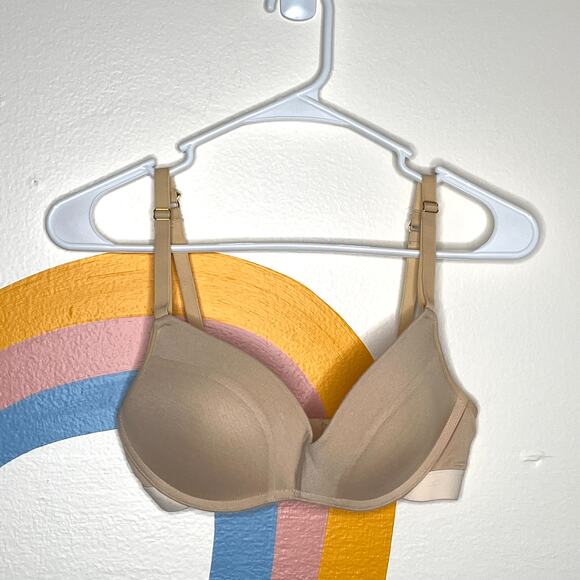 Lively Full Coverage Bra Womens Size 34C Beige Underwired Adjustable Padded - Picture 1 of 4